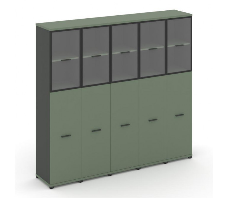 Концепт Шкаф 5 узких секций, 5 ниш CN.STU-555 RPB A Кобо NEW/Антрацит NEW/Металл Антрацит/Прозрачный